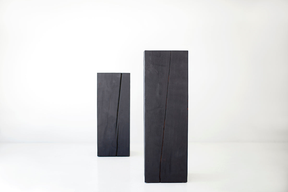 Art Pedestal - Solid Wood and Shou Sugi Ban for Bertu Home - 1425