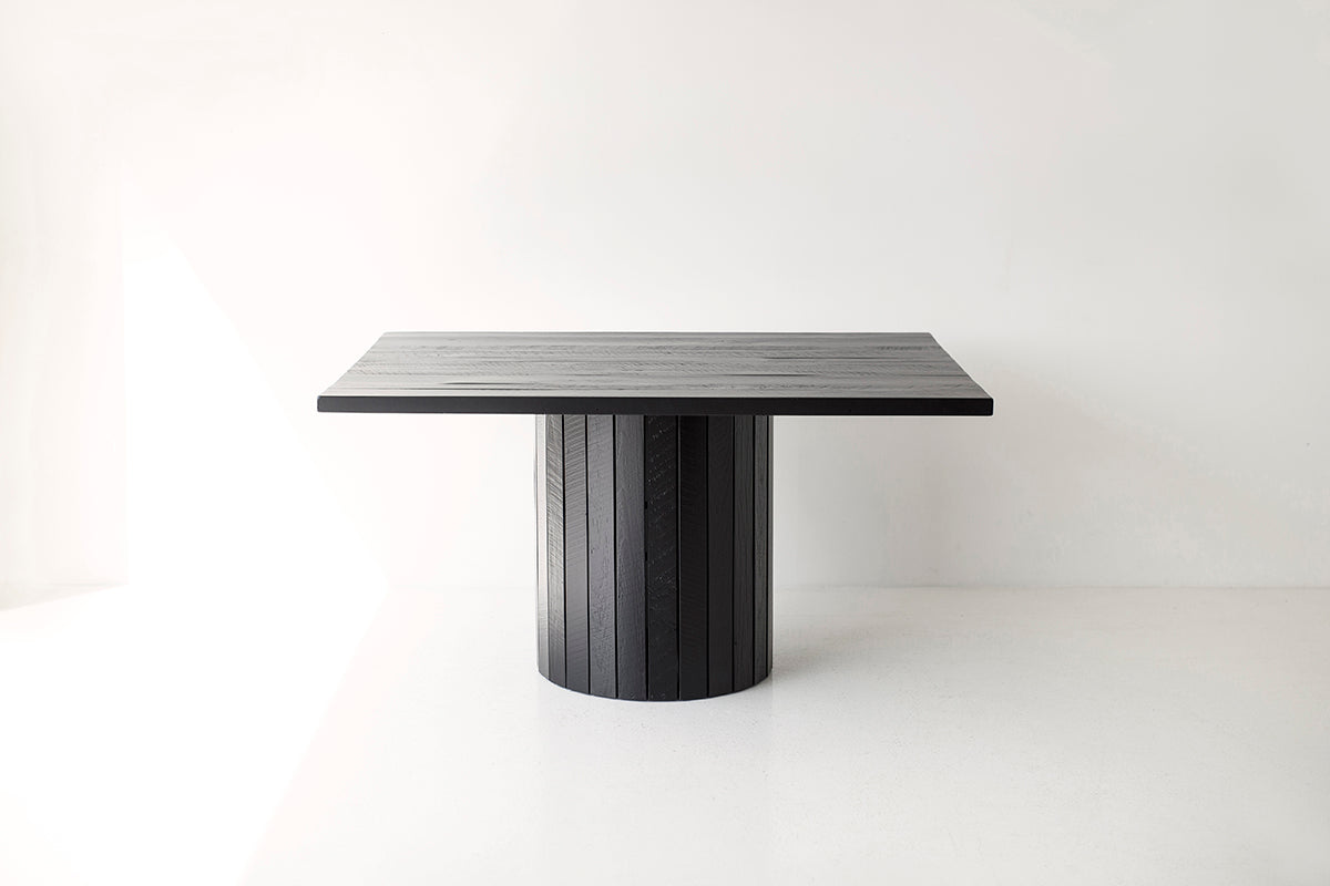 Black Reclaimed Wood Dining Table - The Bellhop- For Bertu Home - 2125