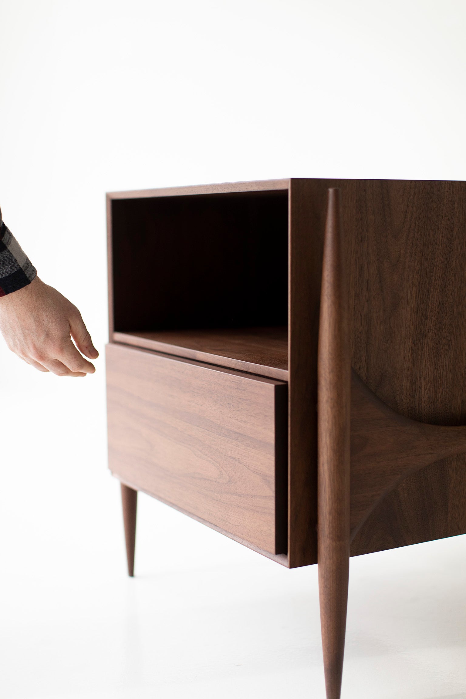 Cambre Modern Walnut Nightstand- 2005