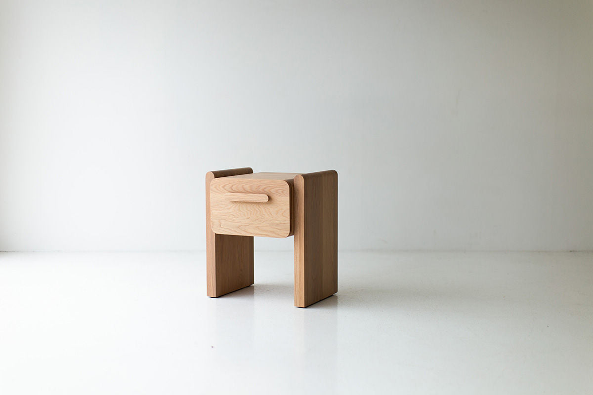 Iris Nightstand In Bleached White Oak for Bertu Home - 1124