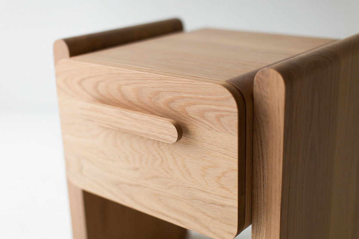 Iris Nightstand In Bleached White Oak for Bertu Home - 1124