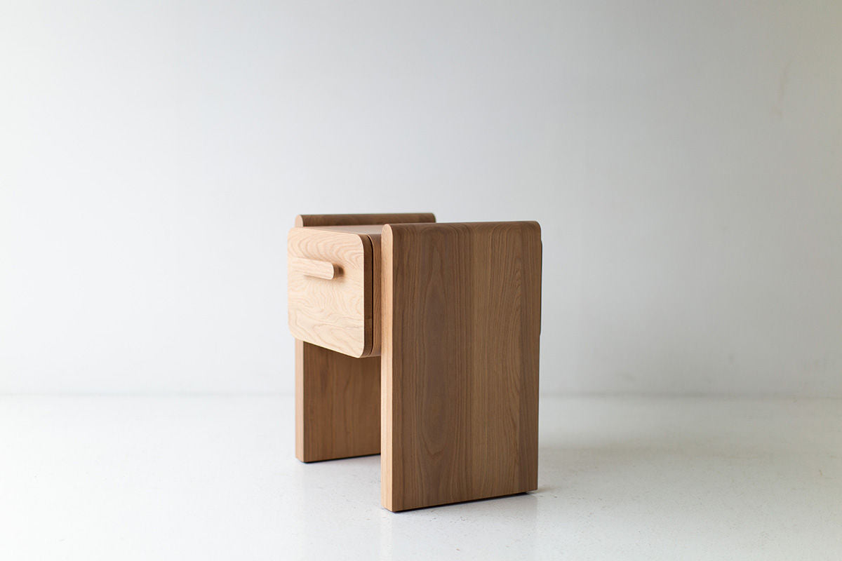 Iris Nightstand In Bleached White Oak for Bertu Home - 1124