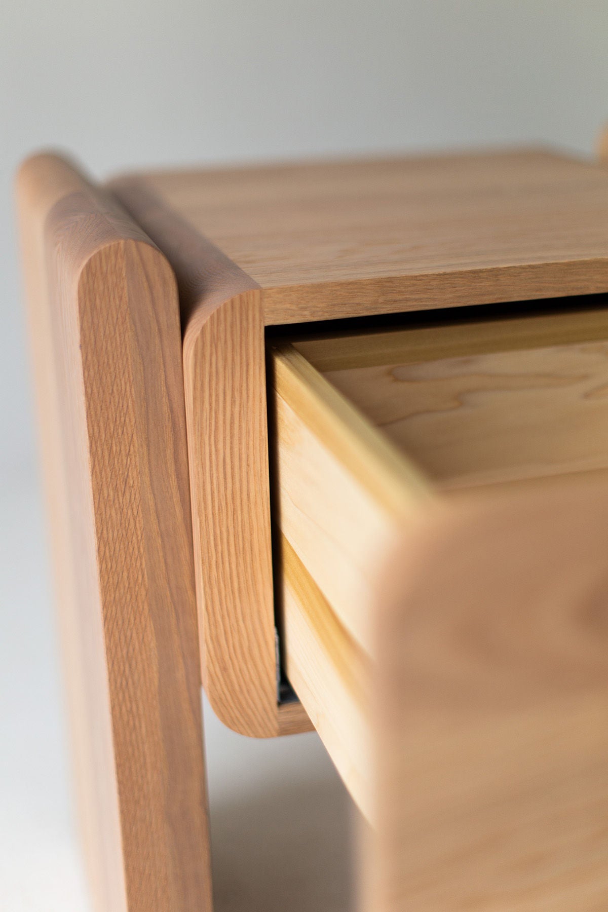 Iris Nightstand In Bleached White Oak for Bertu Home - 1124