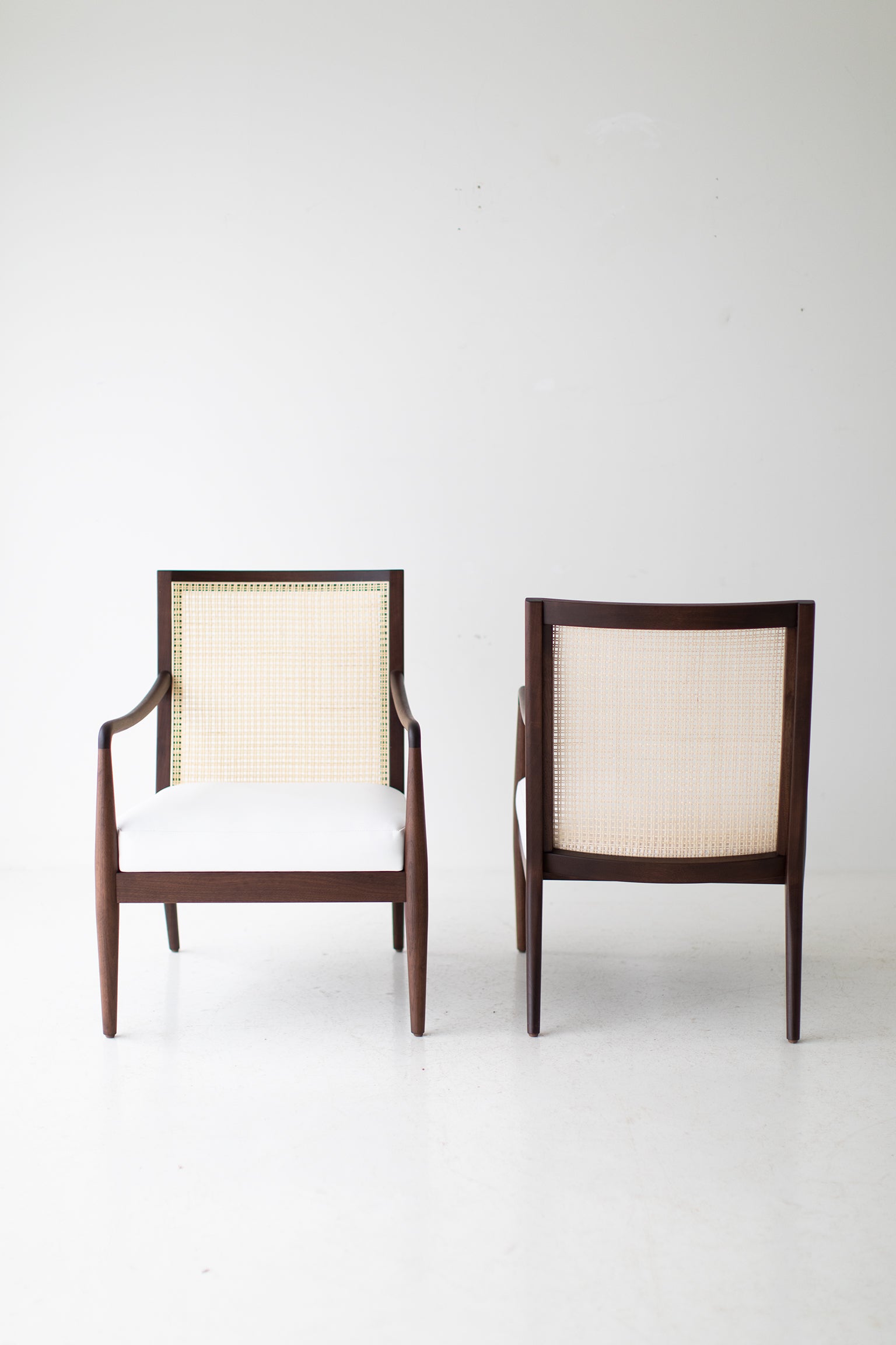 Lawrence Peabody Modern Cane Back Armchairs for Craft Associates - 2003P