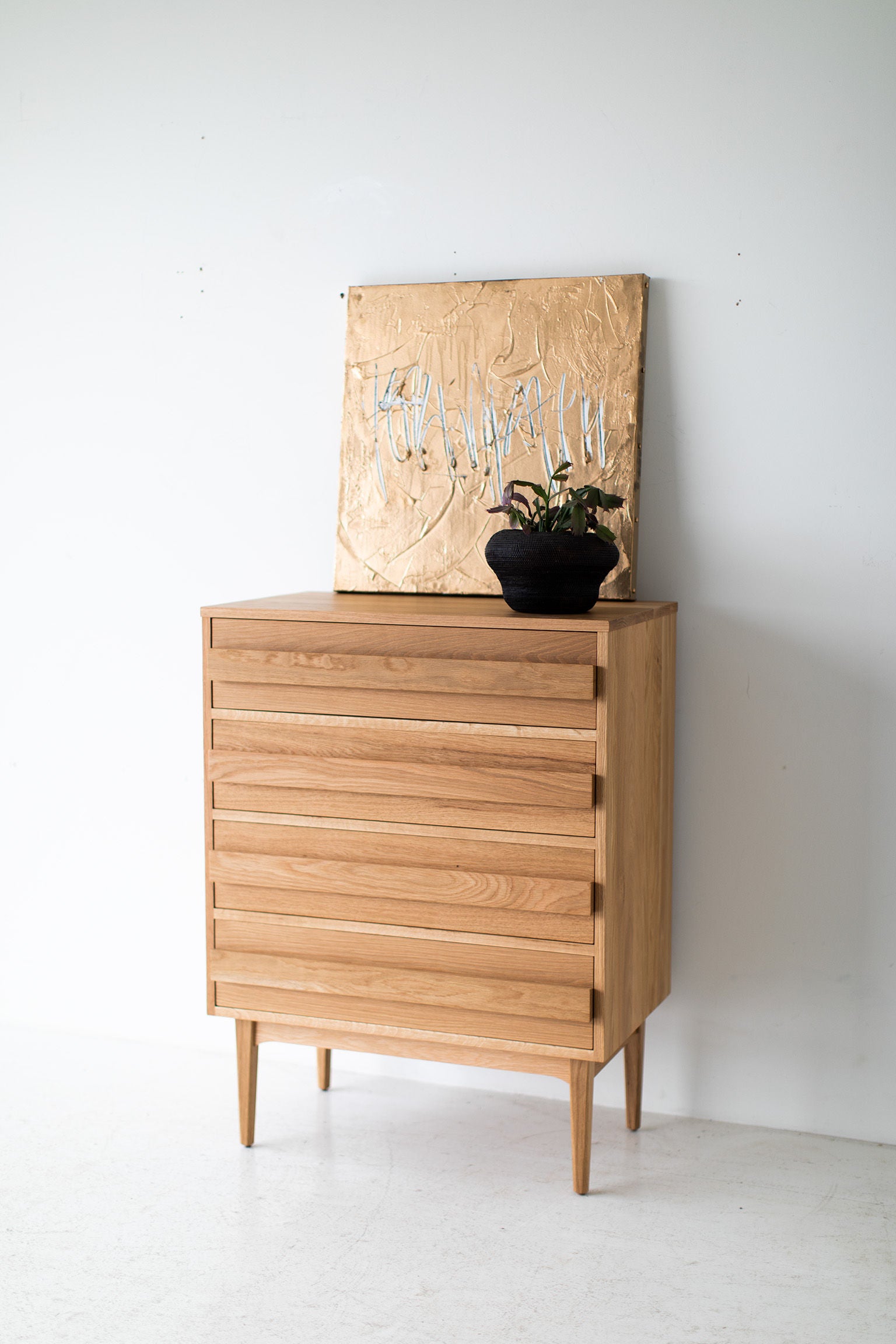 Mid Century Modern White Oak Dresser - 2221