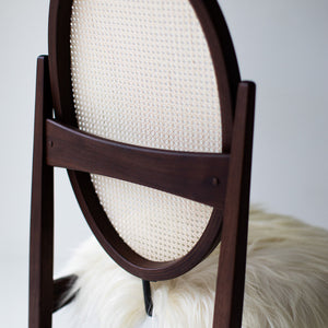Milo Baughman Oval Cane Back Walnut Side Chair B634 08