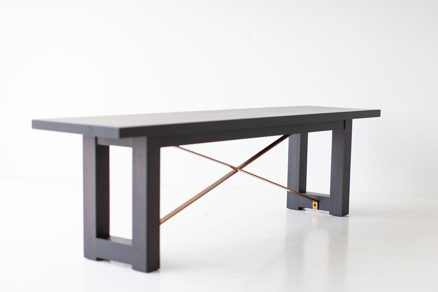 Modern Bench - Black and Brass - 0919