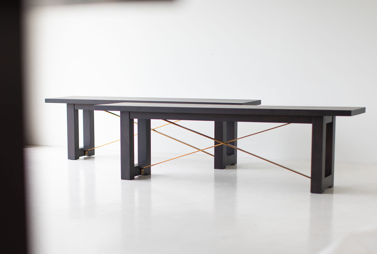 Modern Bench - Black and Brass - 0919