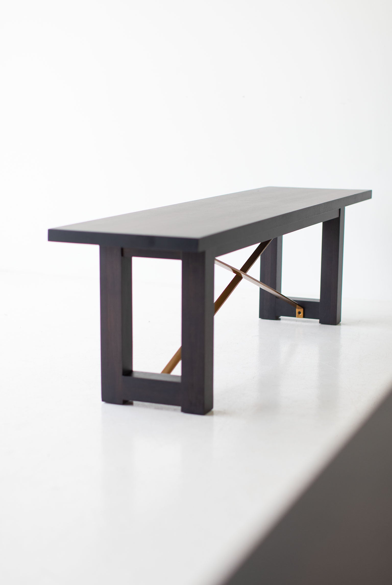 Modern Bench - Black and Brass - 0919