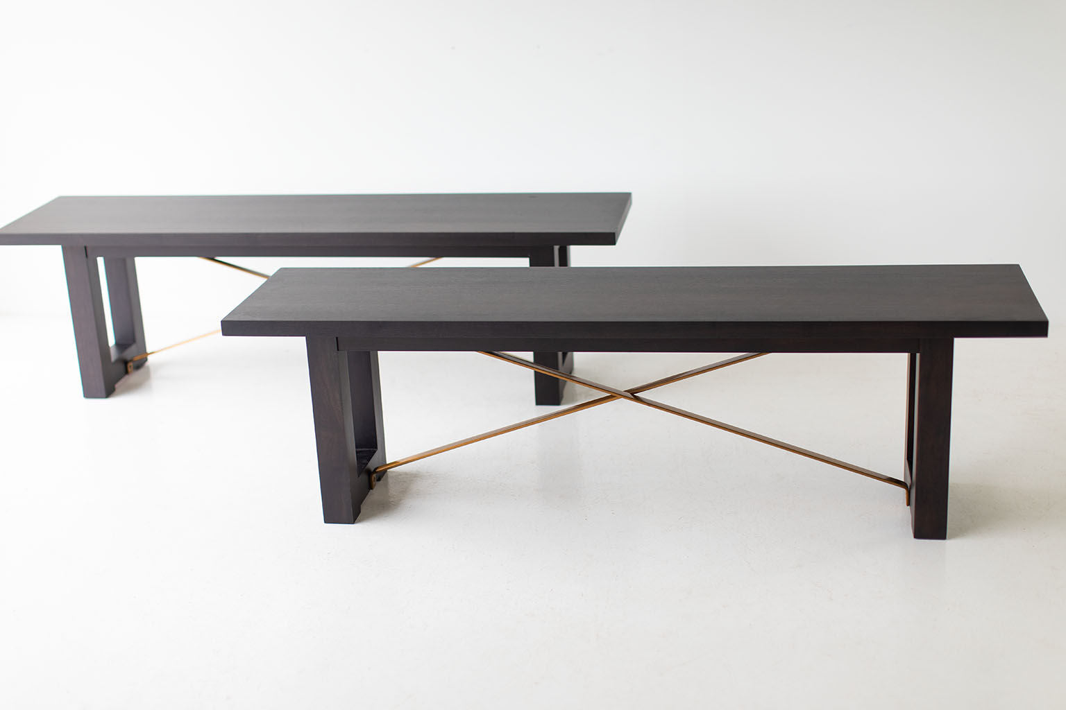 Modern Bench - Black and Brass - 0919