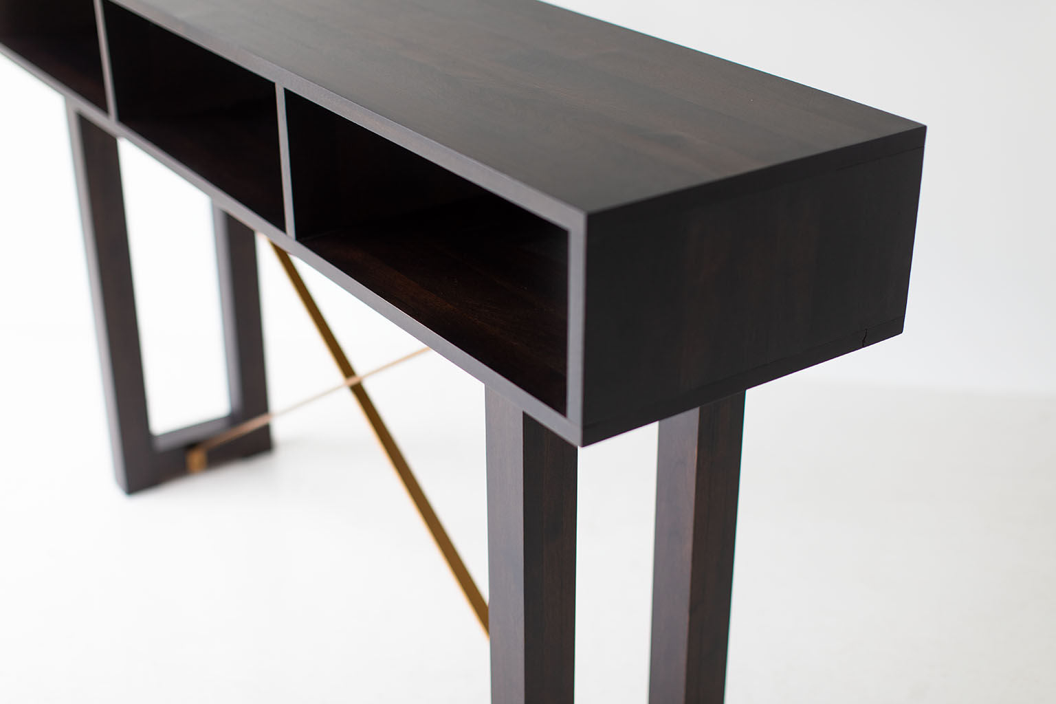 Modern Console Table - Black and Brass - 0819