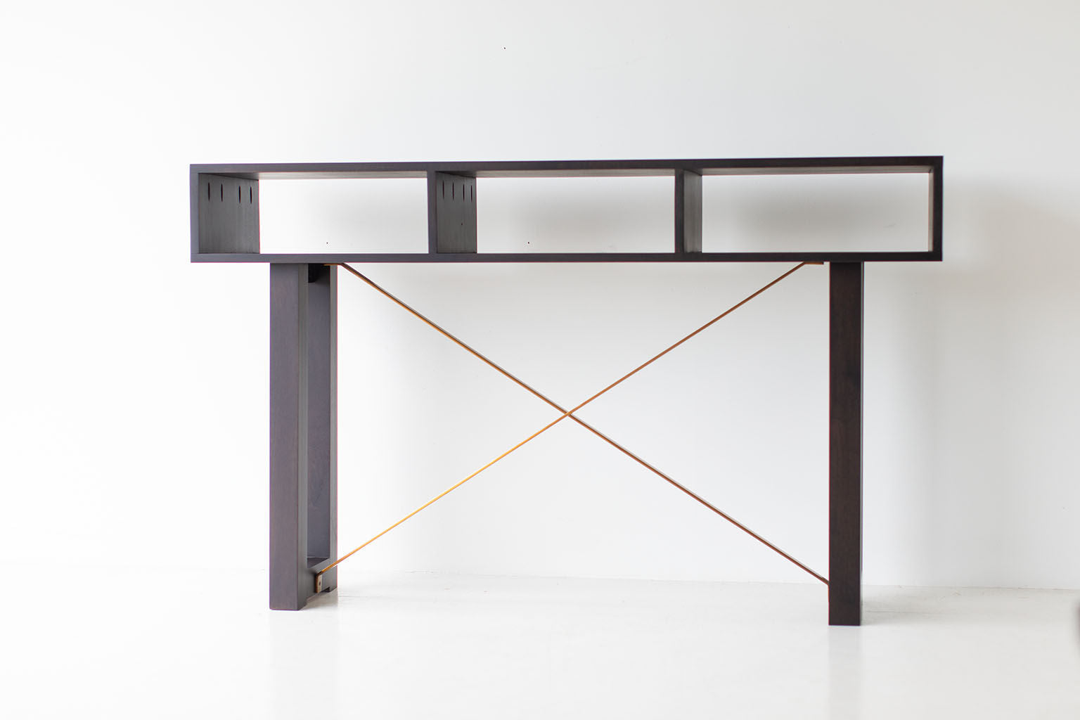 Modern Console Table - Black and Brass - 0819