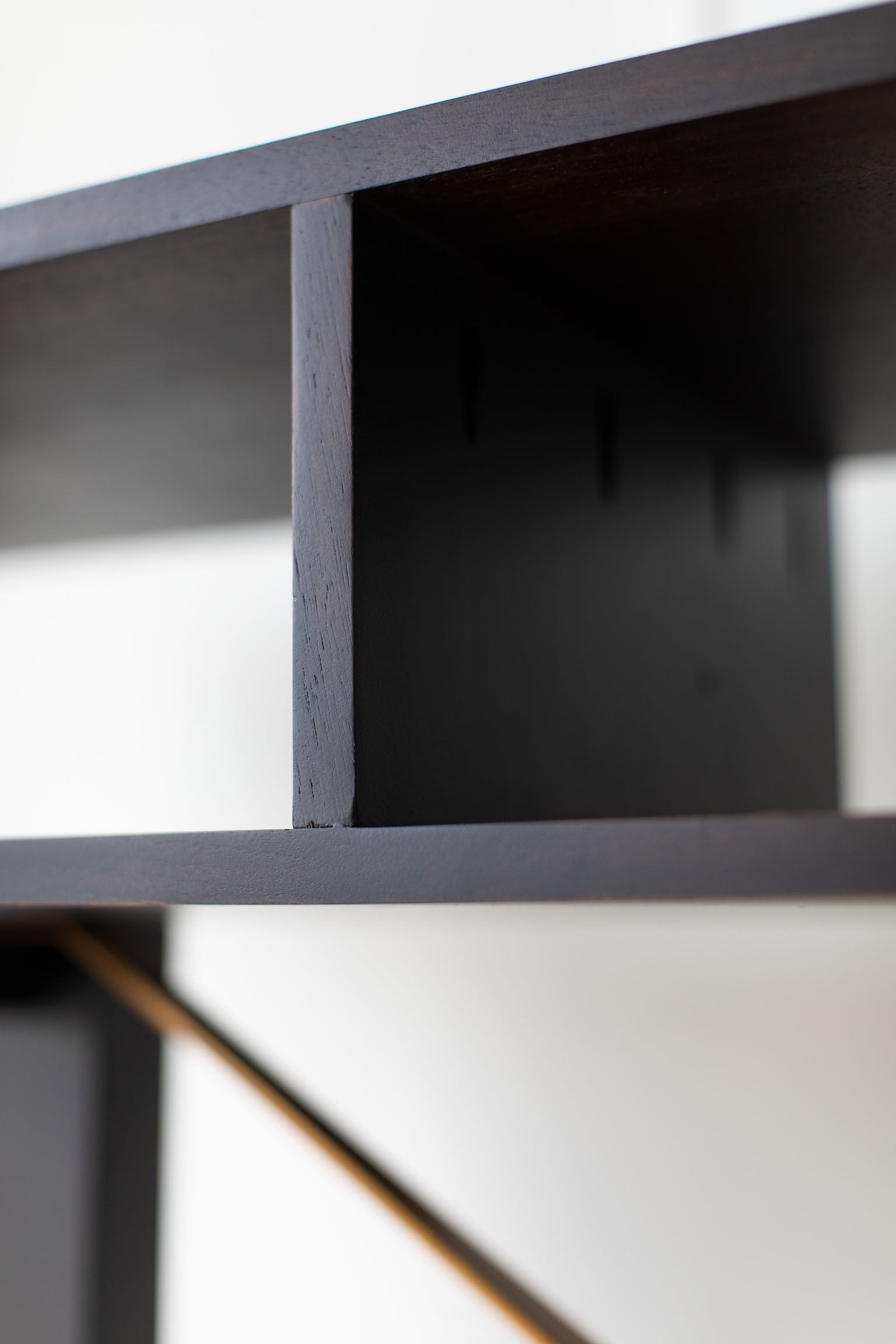 Modern Console Table - Black and Brass - 0819