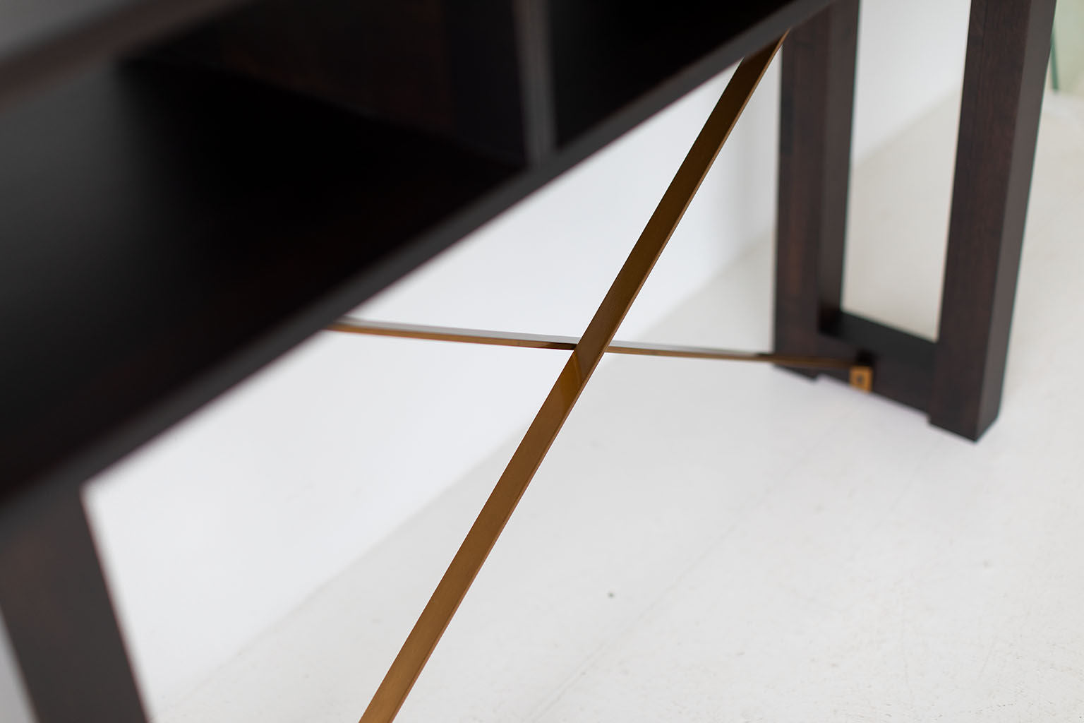 Modern Console Table - Black and Brass - 0819
