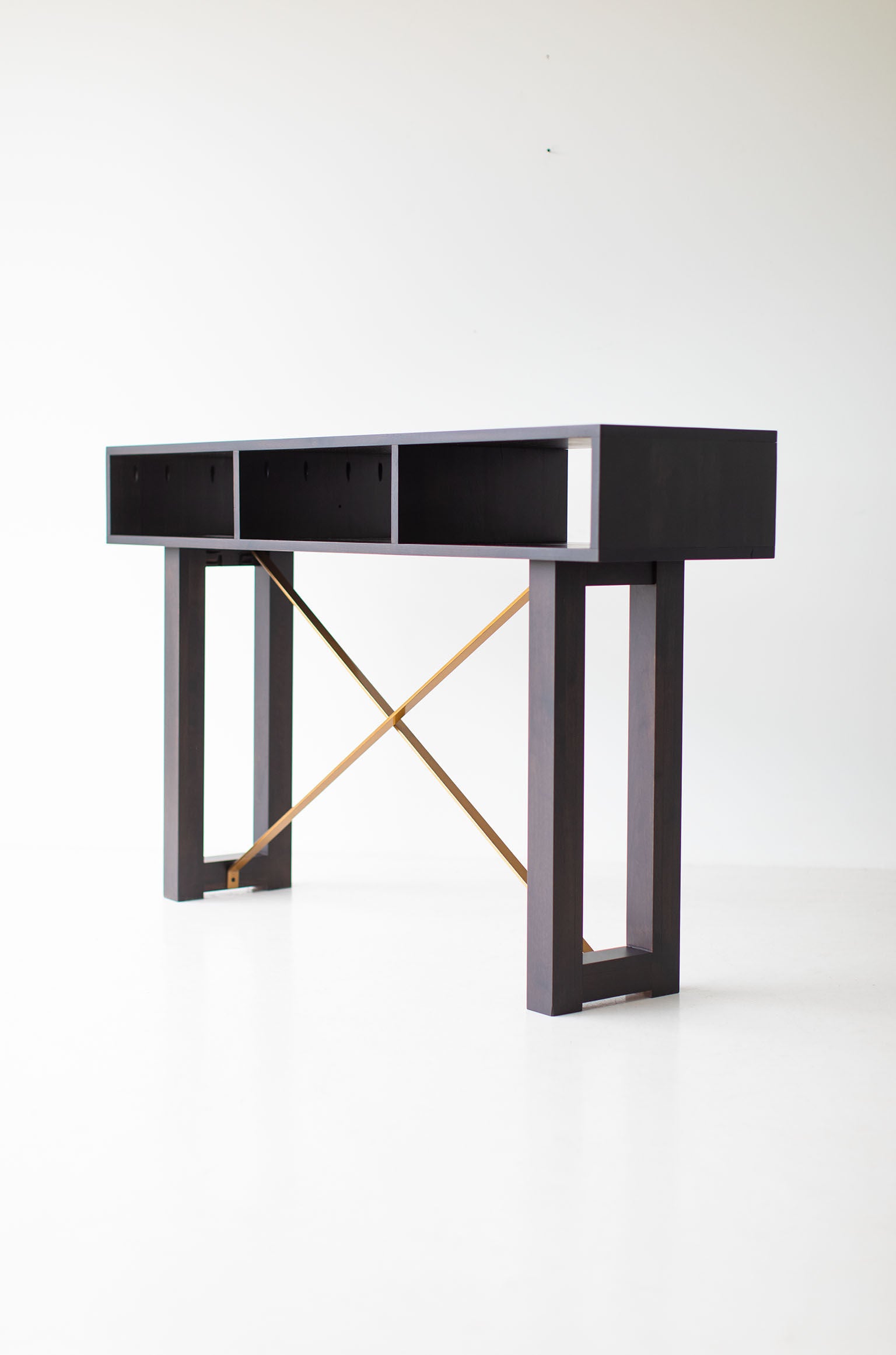 Modern Console Table - Black and Brass - 0819