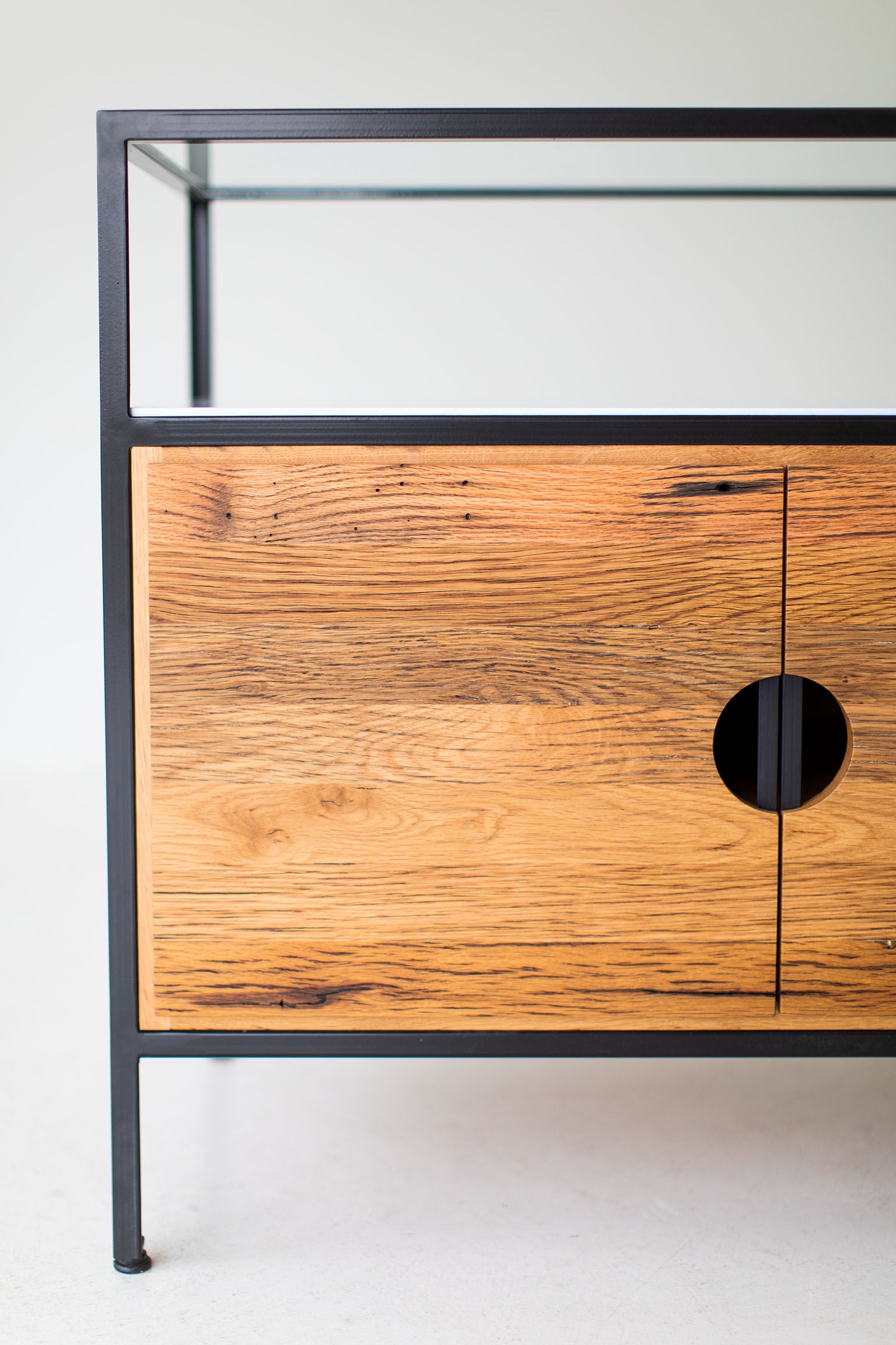 Modern Entryway Table in Reclaimed Oak - Cali Collection