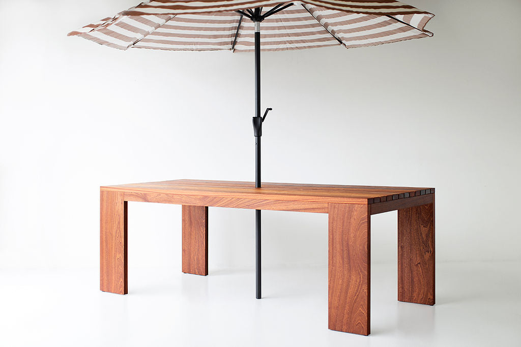 Modern Patio Furniture - Chile Slatted Top Dining Table - For Bertu Home - 4725
