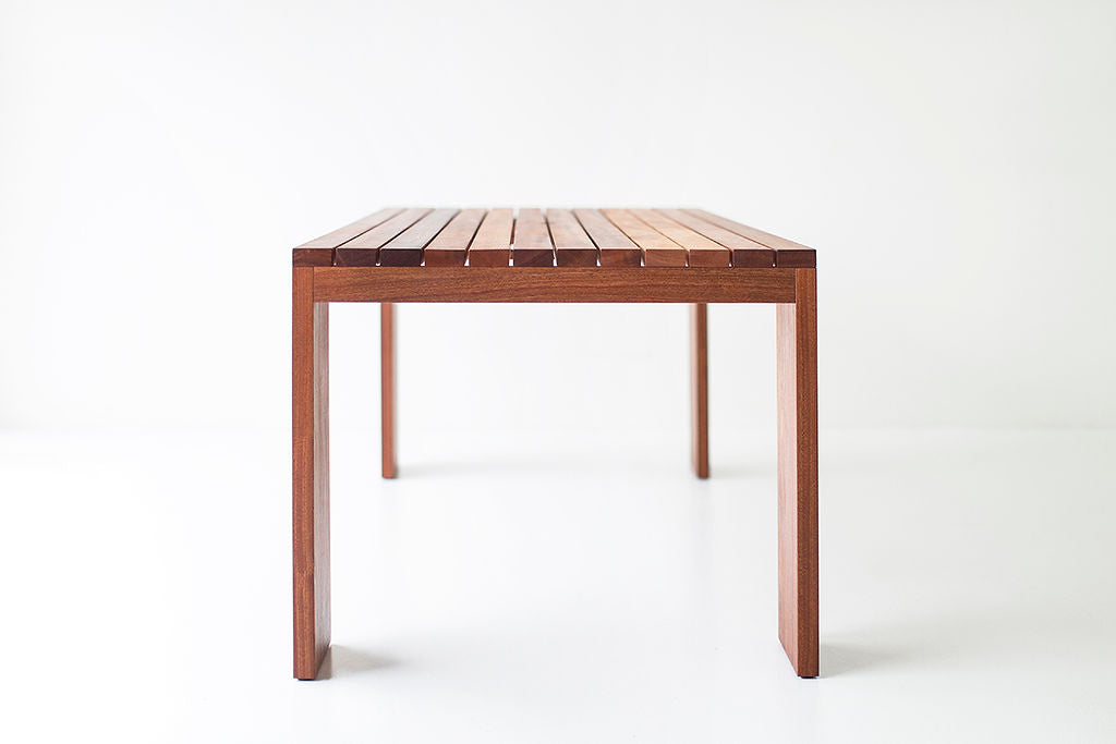 Modern Patio Furniture - Chile Slatted Top Dining Table - For Bertu Home - 4725