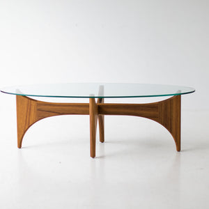 Modern Teak Coffee Table 1514 Oval, Image 01