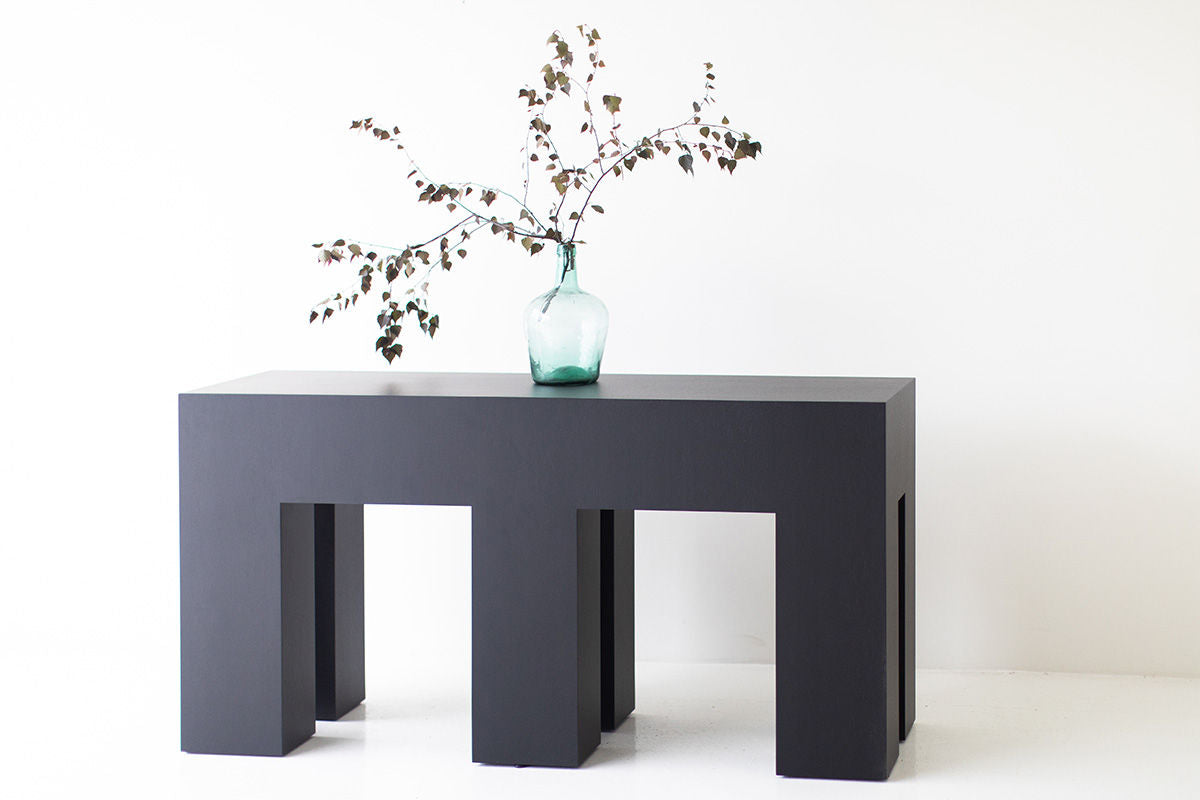 Modern Black Walnut Console Table - The Mondo for Bertu Home - 0824