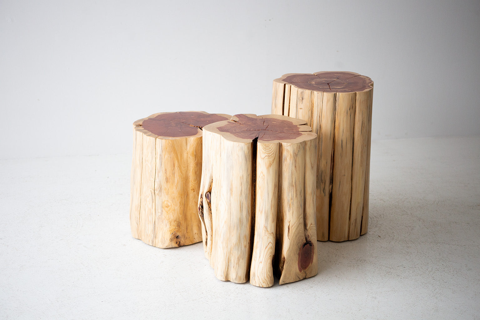 Modern Side Table / 13” Diameter Natural Stump for Bertu Home