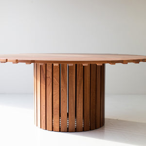 Round Outdoor Wood Dining Table Hamptons 0323, Image 03