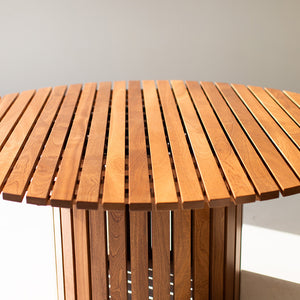 Round Outdoor Wood Dining Table Hamptons 0323, Image 05