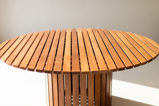 Round Outdoor Wood Dining Table Hamptons 0323, Image 05