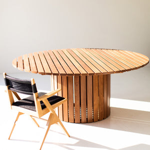 Round Outdoor Wood Dining Table Hamptons 0323, Image 09