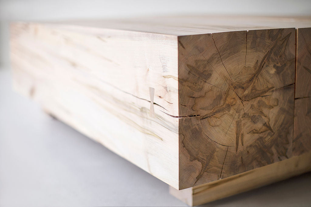 Solid Log Coffee Table - 3 Bay - For Bertu Home - 2225