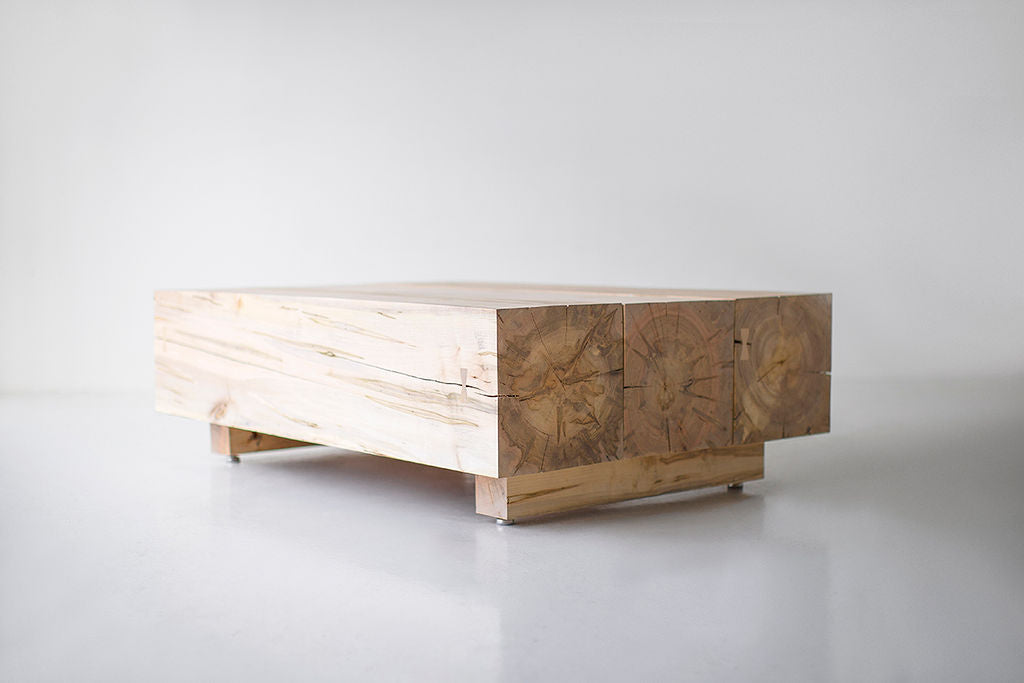 Solid Log Coffee Table - 3 Bay - For Bertu Home - 2225