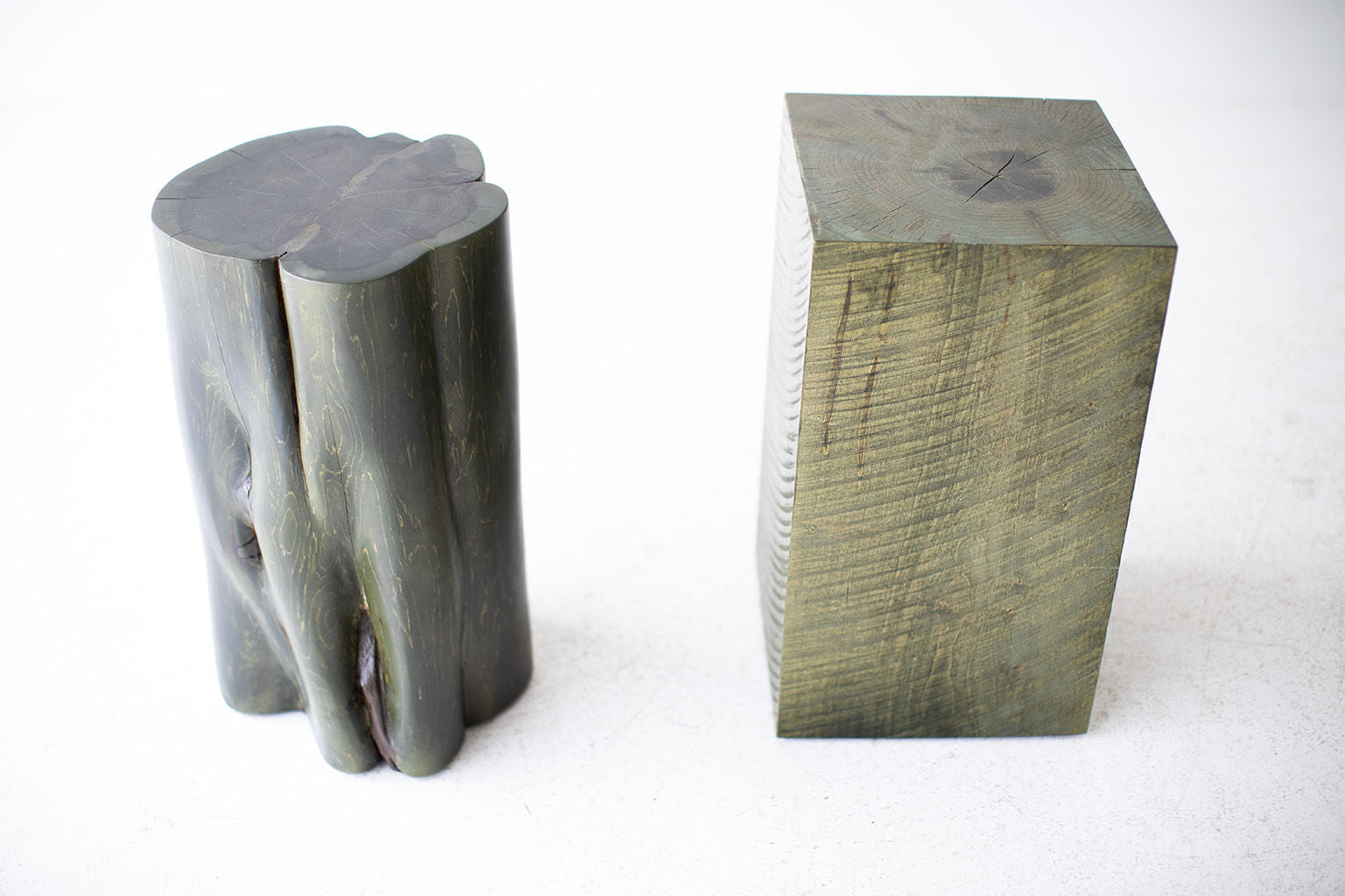 Tree Stump Side Tables - Army Green - 0921