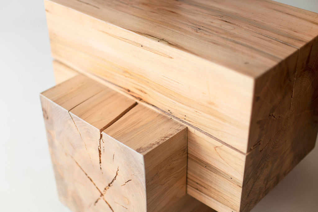 Wood beam End Table - The Tetris - For Bertu Home - 3525