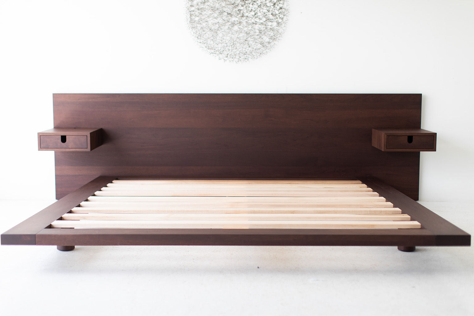 Modern Platform Bed in Walnut - 1621
