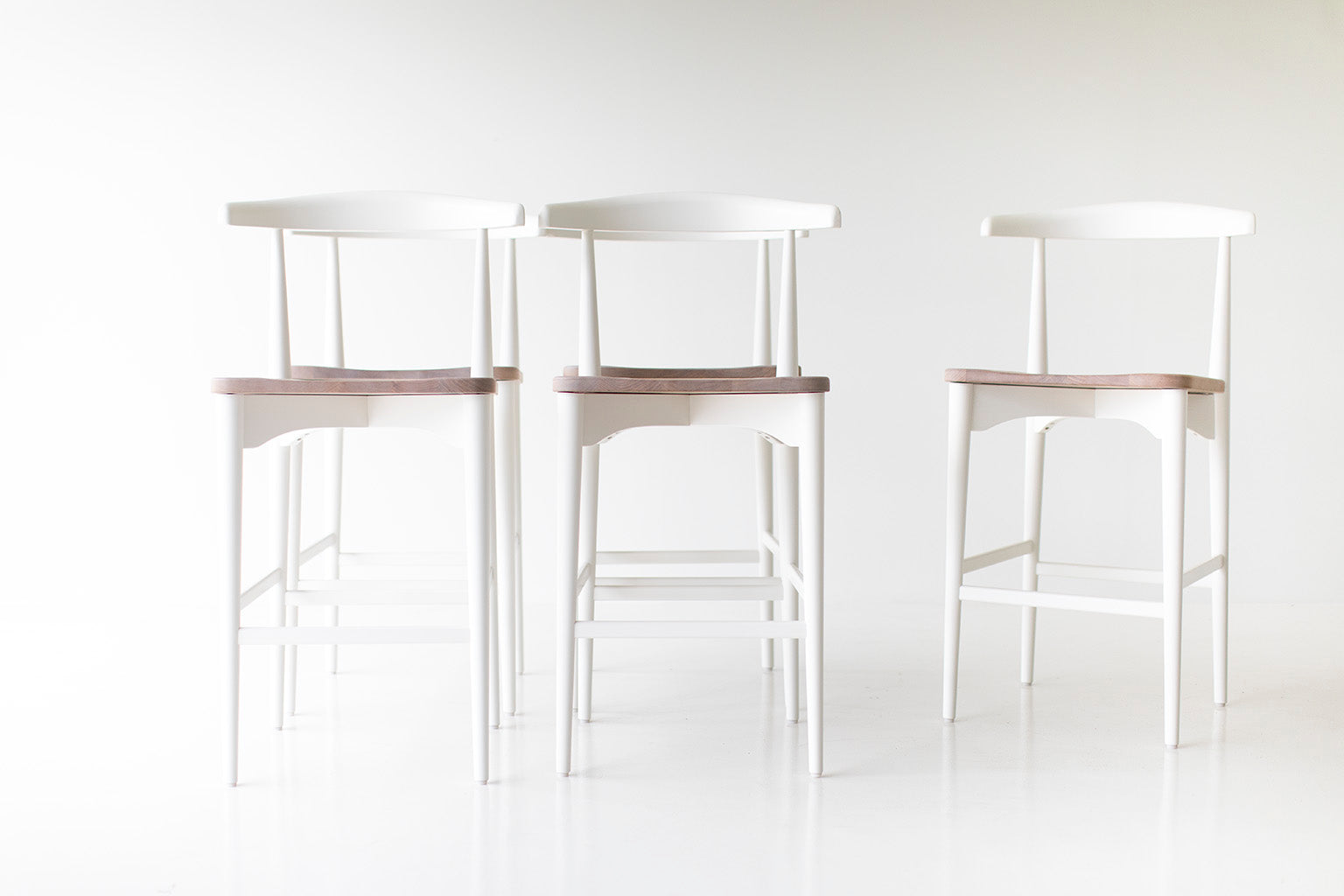 Modern White Counter Height Stools - 2318