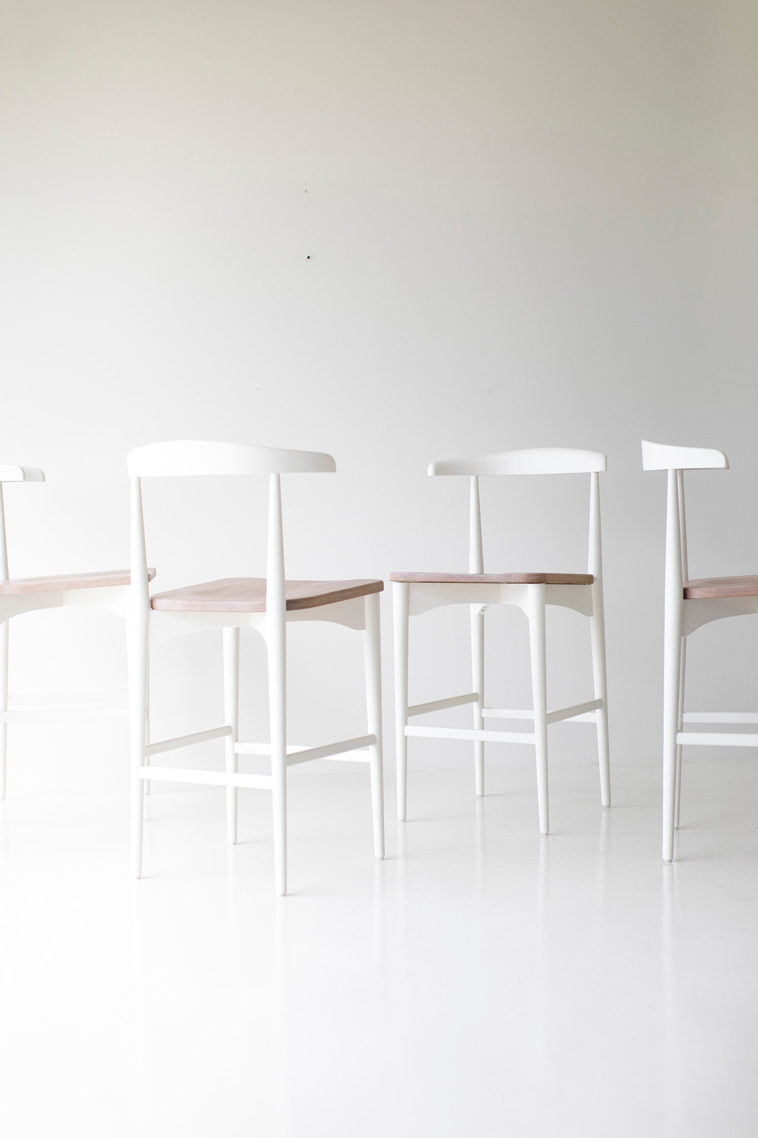 Modern White Counter Height Stools - 2318