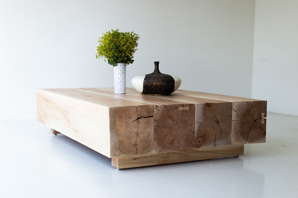 Modern Wood Beam Coffee Table for Bertu Home - 1324