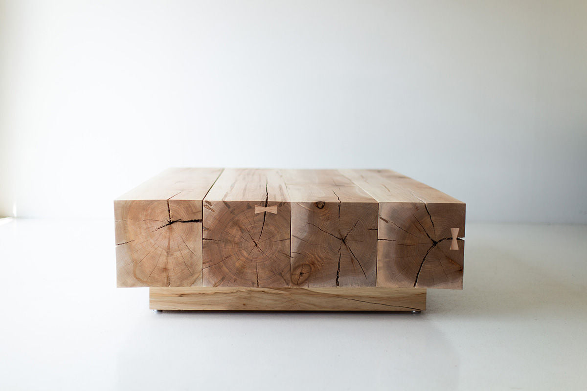 Modern Wood Beam Coffee Table for Bertu Home - 1324