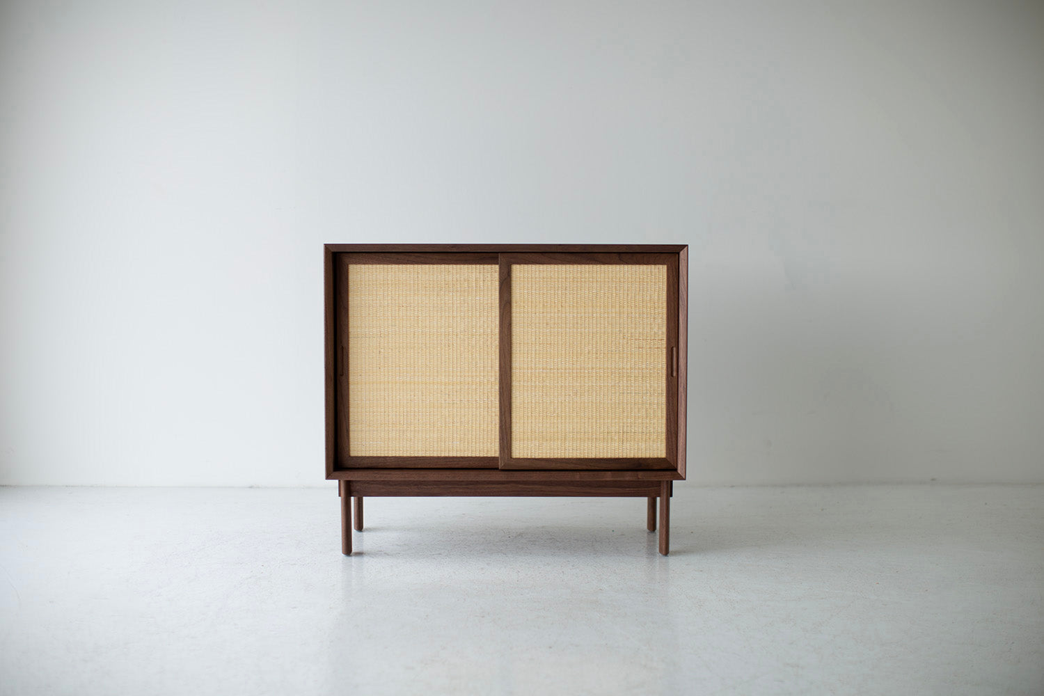 Peabody Modern Cane Front Credenza in Walnut - 2203P