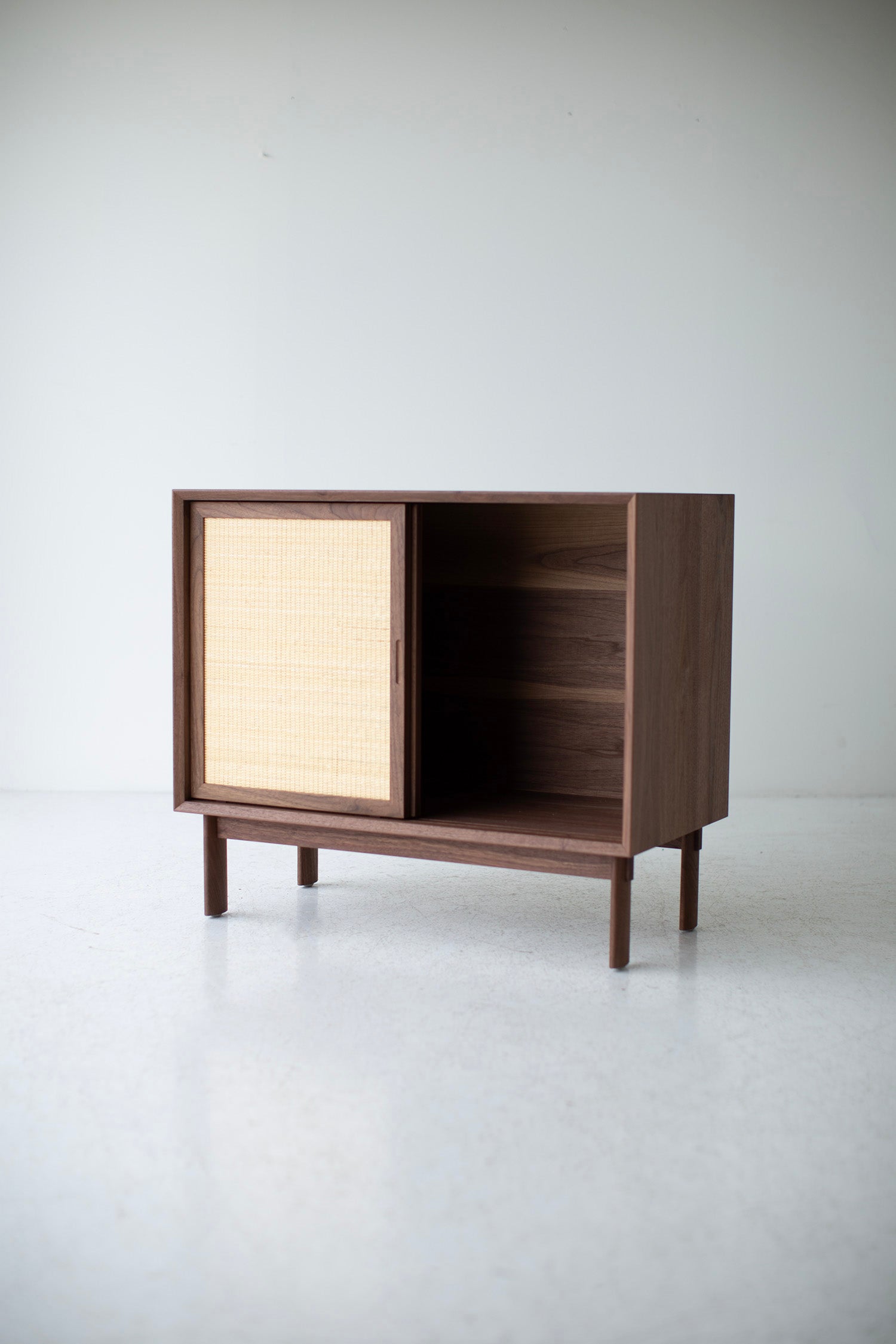 Peabody Modern Cane Front Credenza in Walnut - 2203P