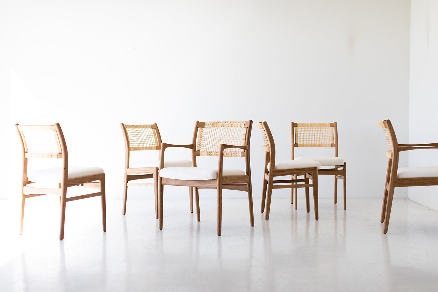 Tribute™ Modern Dining Chairs, Cane and Oak - T1002