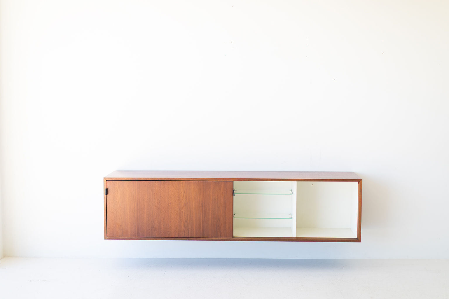 Florence Knoll Walnut Floating Credenza for Knoll Inc.