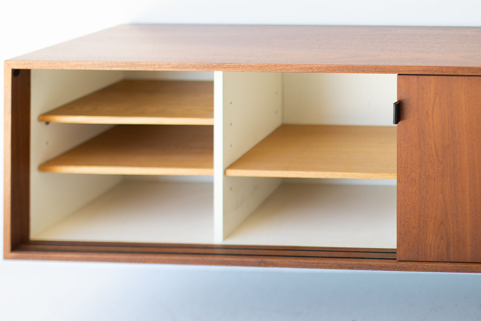 Florence Knoll Walnut Floating Credenza for Knoll Inc.