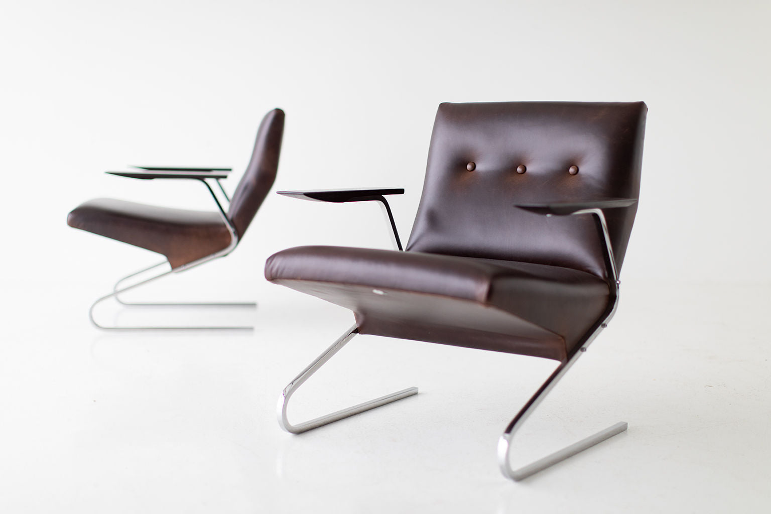 Georges Van Rijck Leather Lounge Chairs for Beaufort