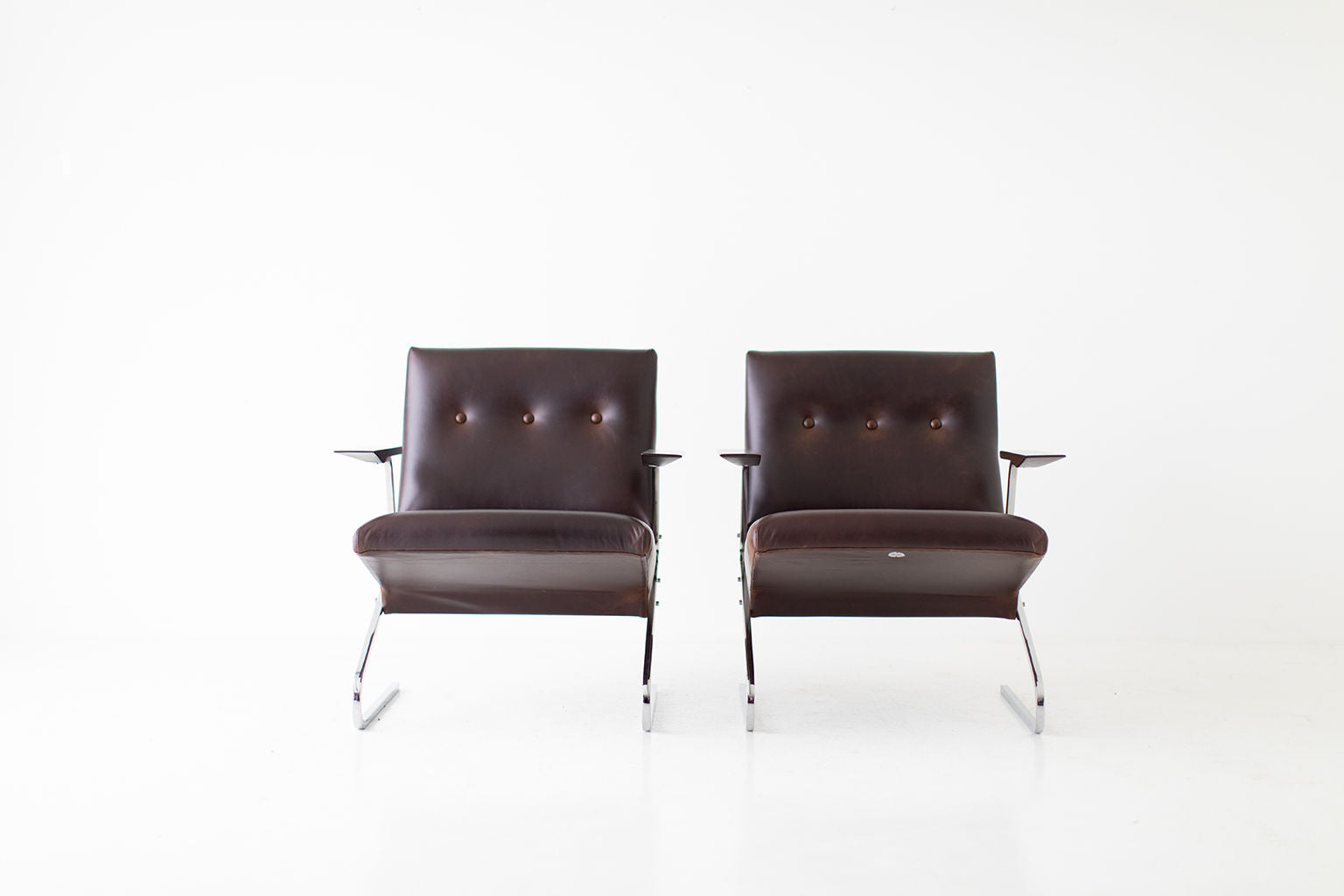 Georges Van Rijck Leather Lounge Chairs for Beaufort
