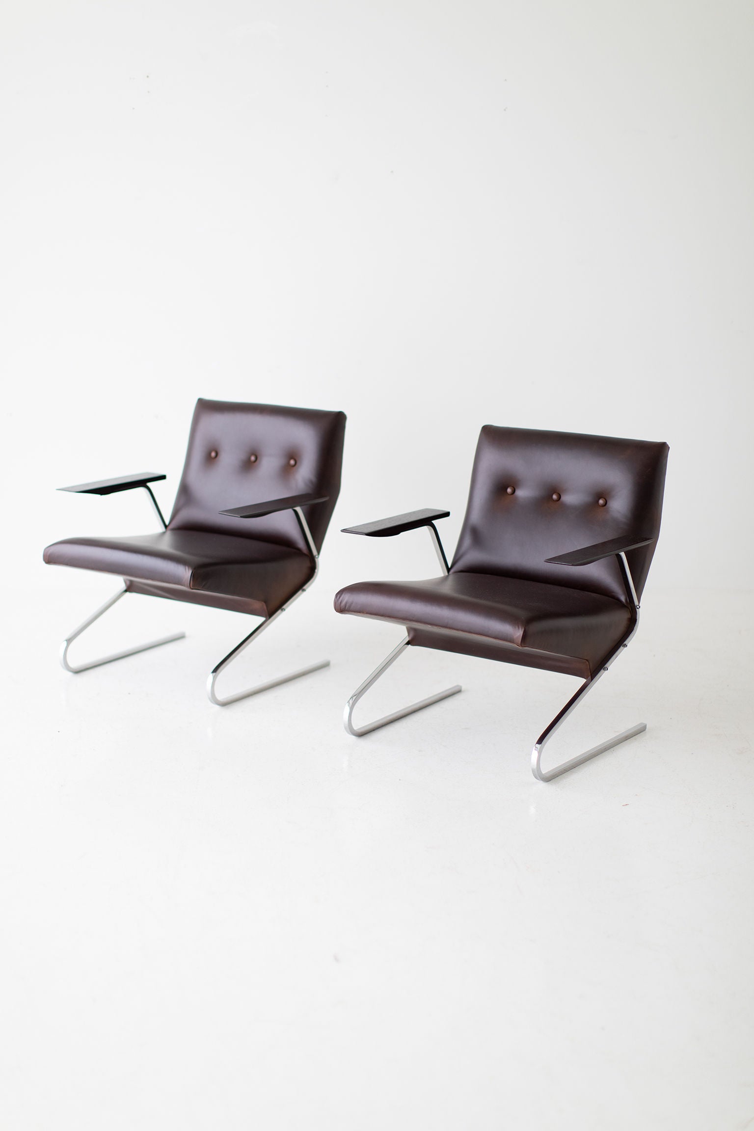 Georges Van Rijck Leather Lounge Chairs for Beaufort
