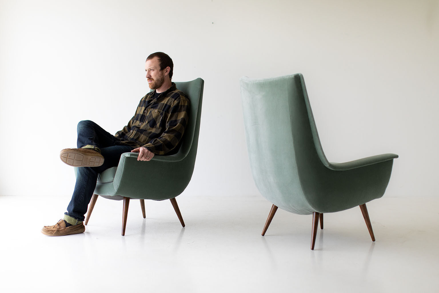 Lawrence Peabody High Back Lounge Chairs For Selig