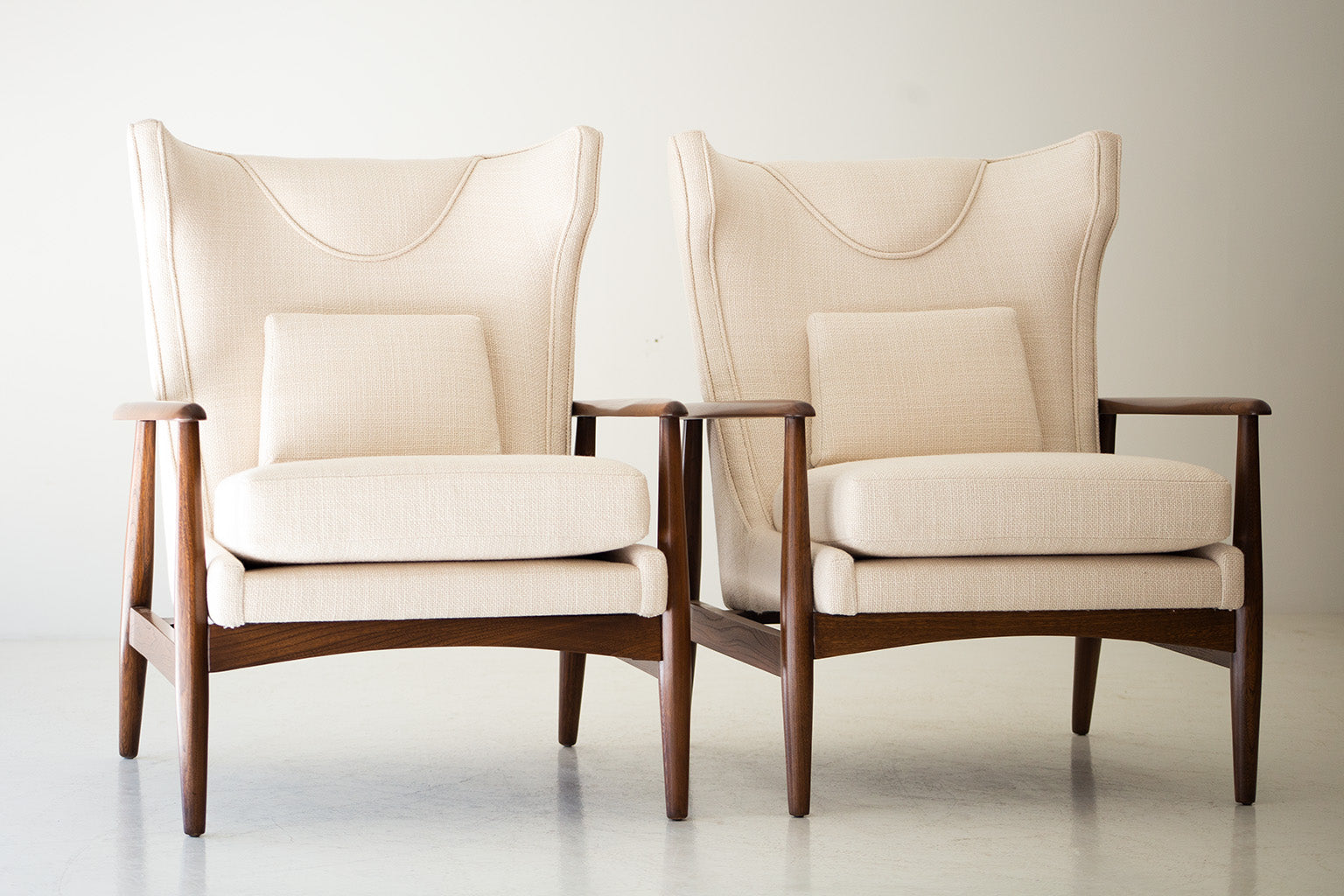 Lawrence Peabody Wingback Lounge Chairs for Richardson Nemschoff