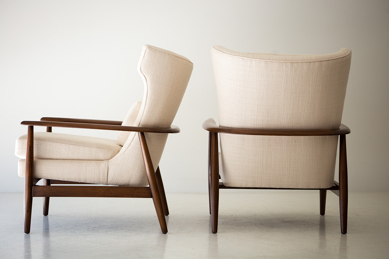 Lawrence Peabody Wingback Lounge Chairs for Richardson Nemschoff