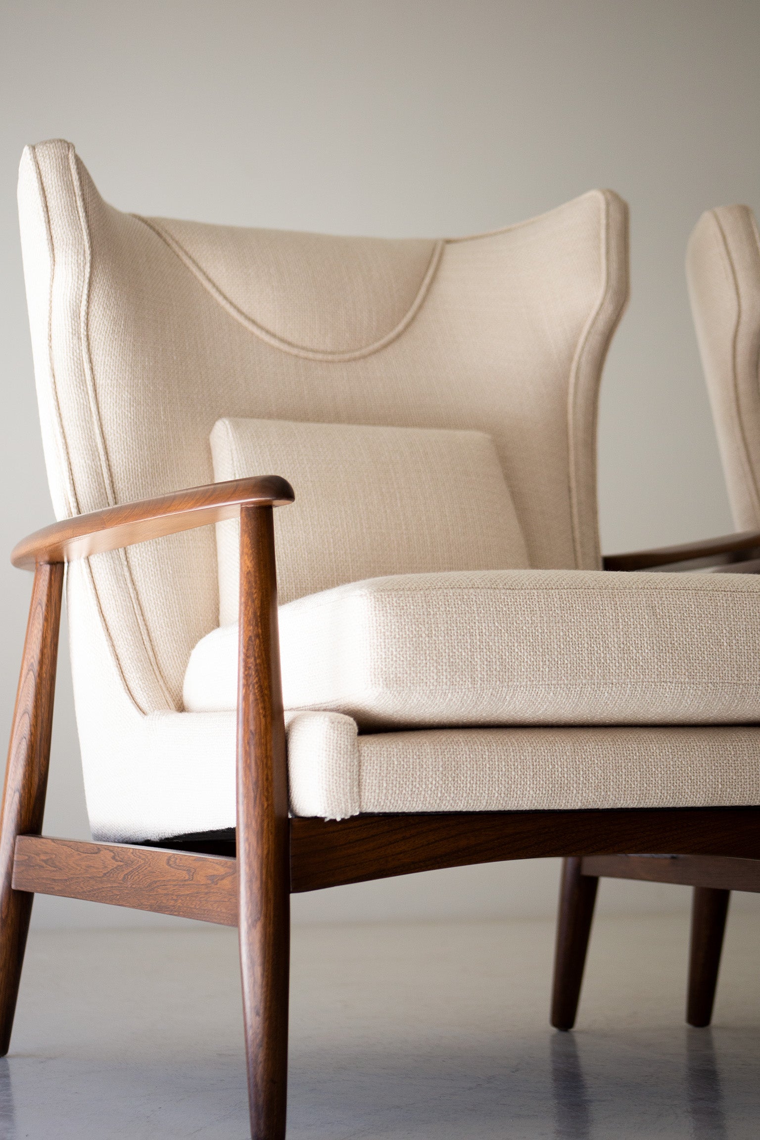 Lawrence Peabody Wingback Lounge Chairs for Richardson Nemschoff